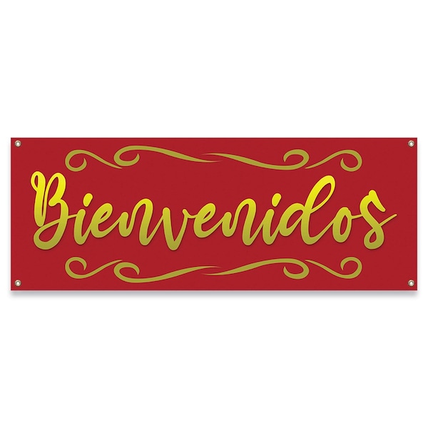 Bienvenidos Banner Concession Stand Food Truck Single Sided